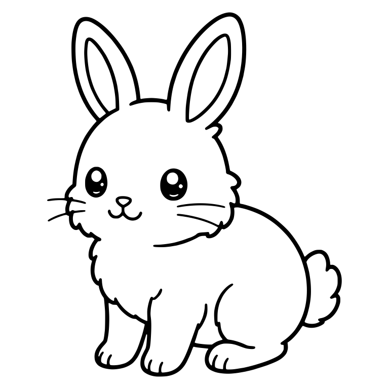 Sitting Bunny Looking Sideways With Two Tall Ears — free animal SVG cut file