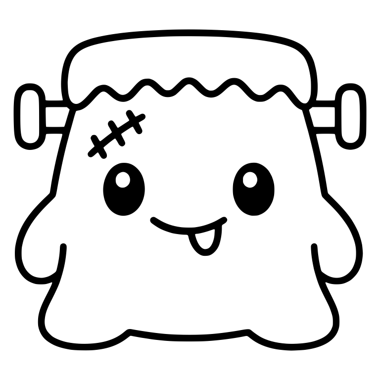Cute Frankenstein Monster with Stitches and Neck Bolts — free fantasy-creature SVG cut file