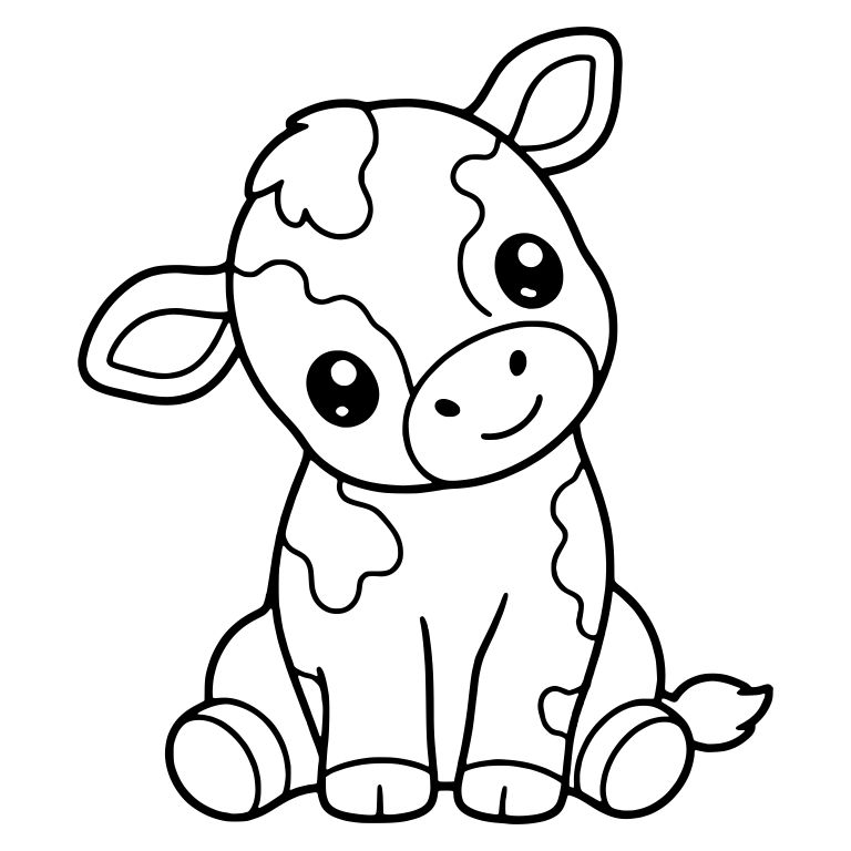 Spotted Calf Sitting With Head Tilted — free animal SVG cut file