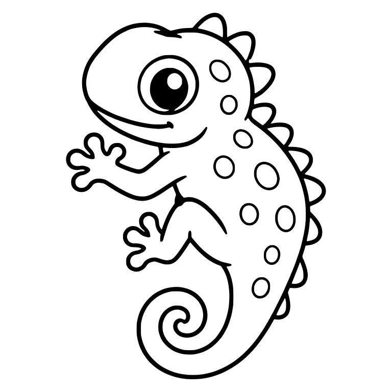 Chameleon With Spiked Back Ridge And Waving Hand — free animal SVG cut file