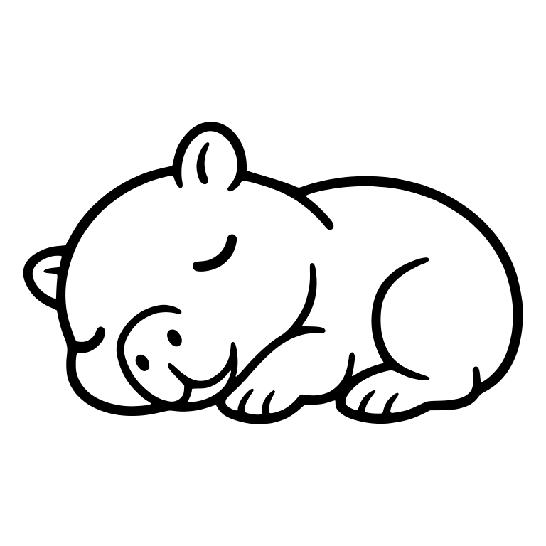 Napping Bear Cub with Head Tucked Down — free animal SVG cut file