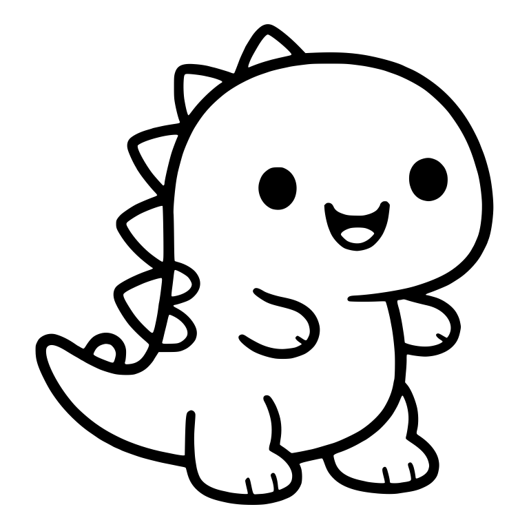 Baby Dinosaur With Spiky Back And Open Smile — free animal SVG cut file