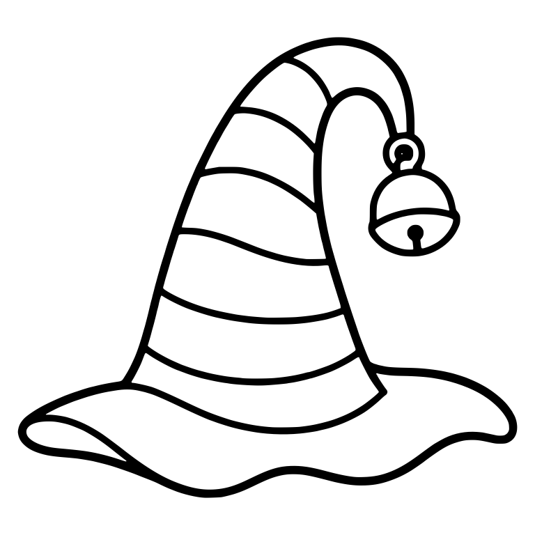 Striped Witch Hat with Jingle Bell Tip — free objects SVG cut file
