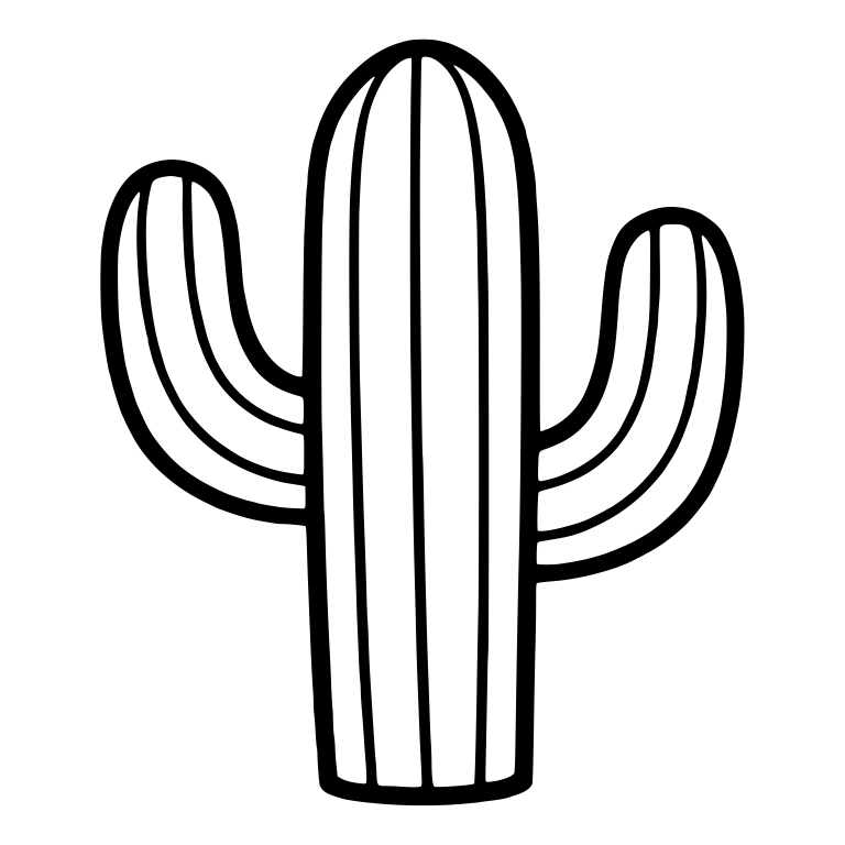 Spineless Saguaro Cactus With Bold Ribbed Arms — free floral SVG cut file