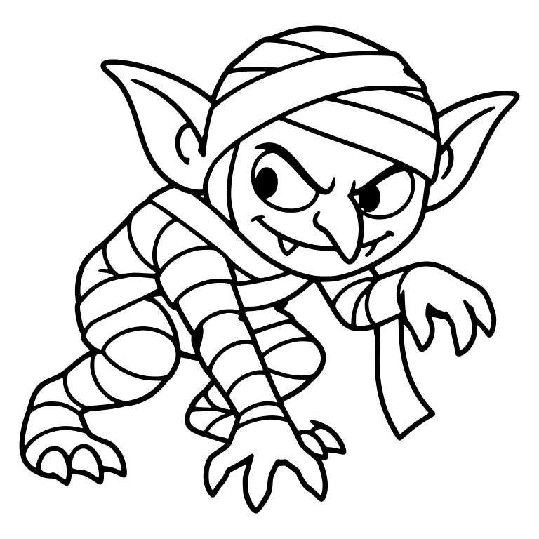 Crouching Mummy Goblin Crawling on Hands and Feet — free fantasy-creature SVG cut file