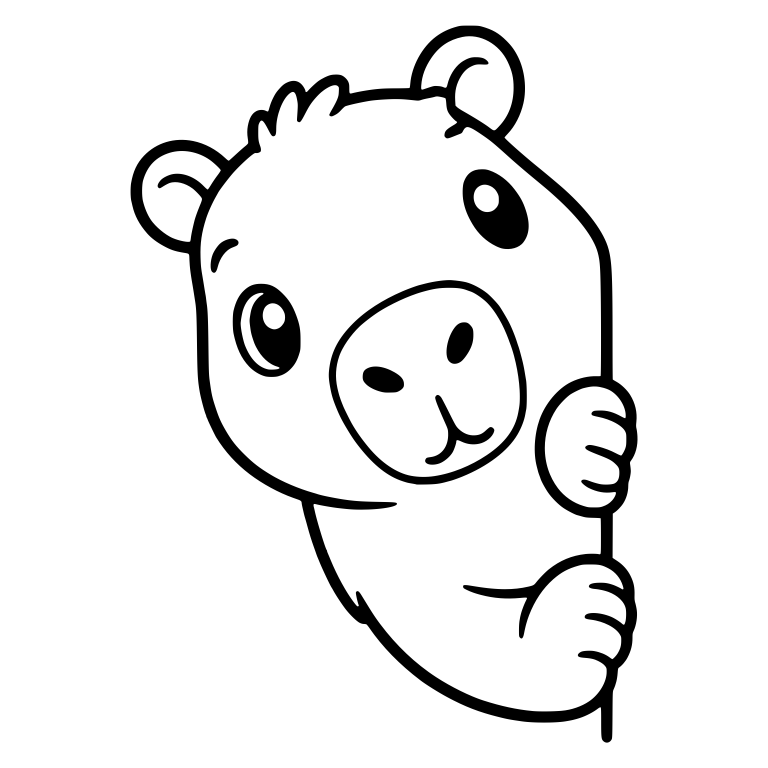 Curious Capybara Peeking Around a Corner with Both Paws — free animal SVG cut file