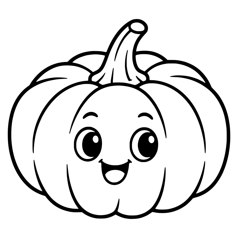 Cute Smiling Pumpkin with Big Sparkly Eyes — free floral SVG cut file