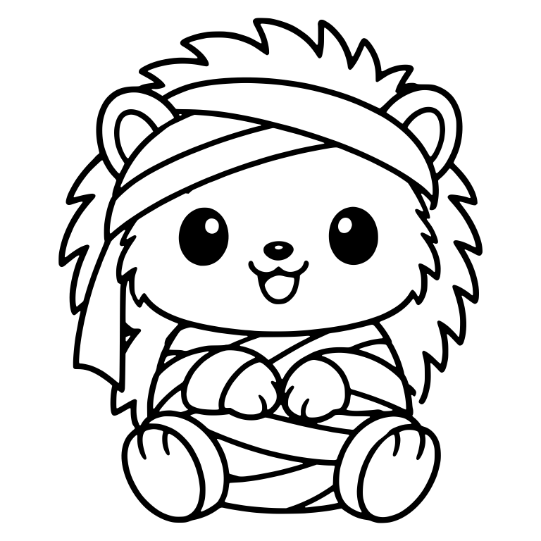 Happy Hedgehog Mummy with Paws on Belly — free animal SVG cut file