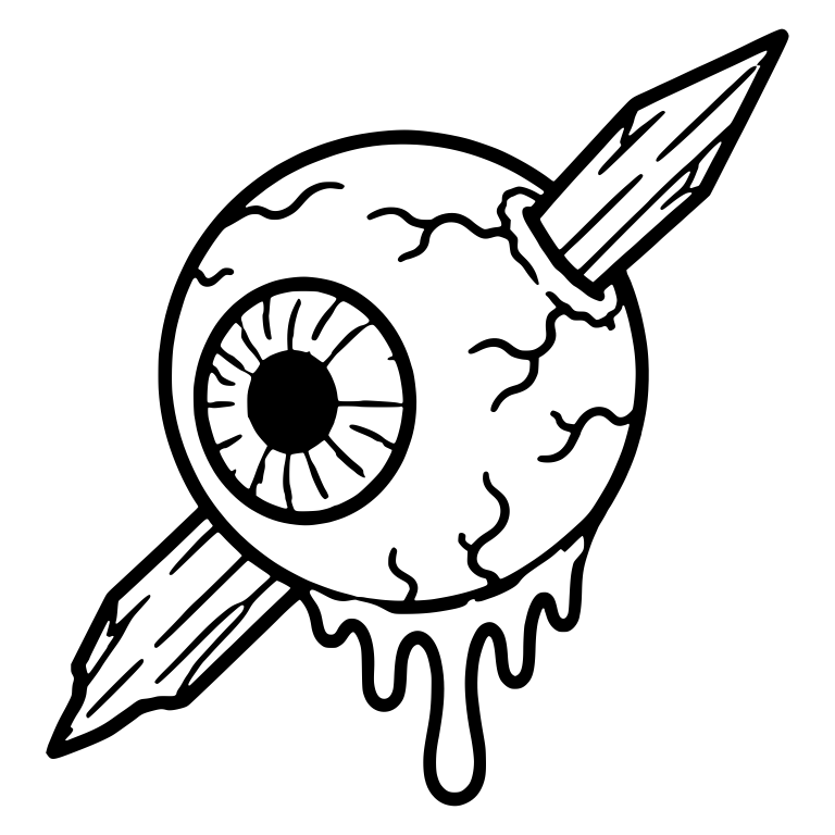 Eyeball With Broad Wooden Stake And Long Center Drip — free symbol SVG cut file
