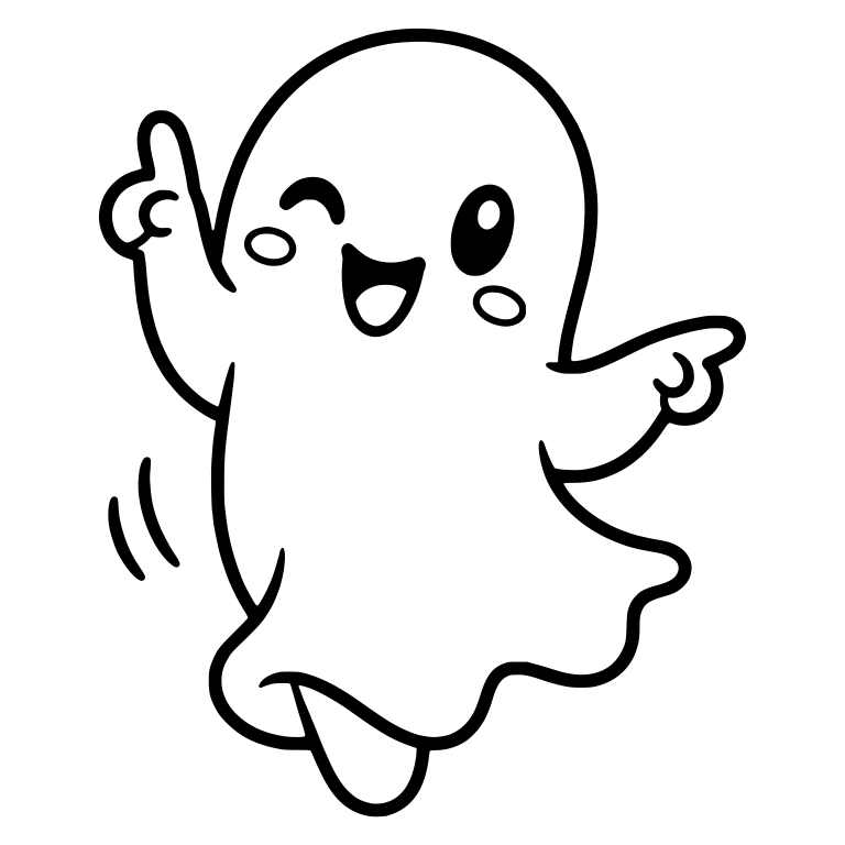 Winking Disco Ghost Pointing Up And Out — free fantasy-creature SVG cut file