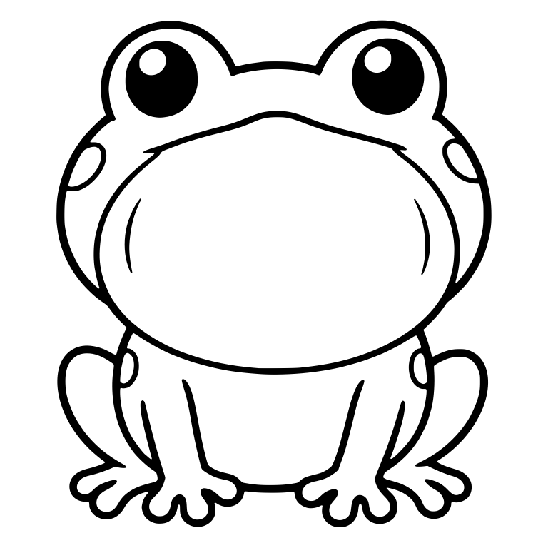 Front-Facing Chibi Frog with Puffed Round Throat — free animal SVG cut file