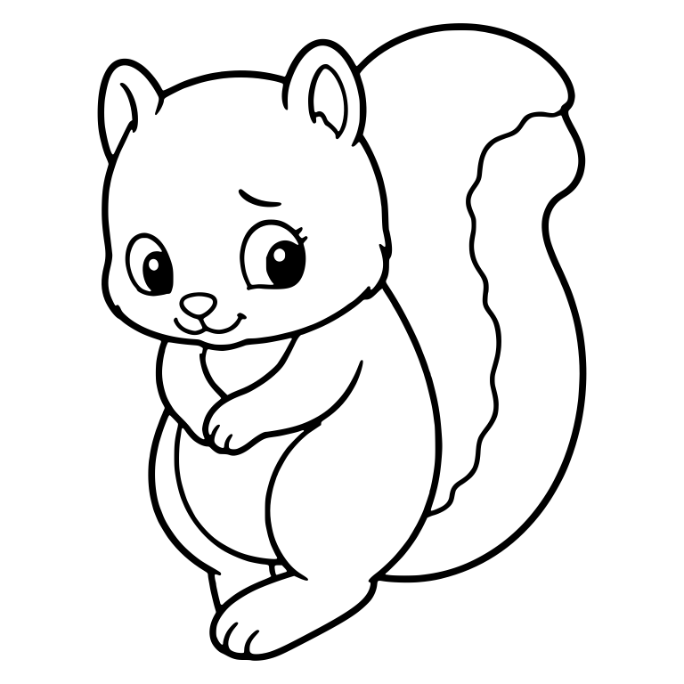 Bashful Squirrel Tilting Head With Paws At Chest — free animal SVG cut file