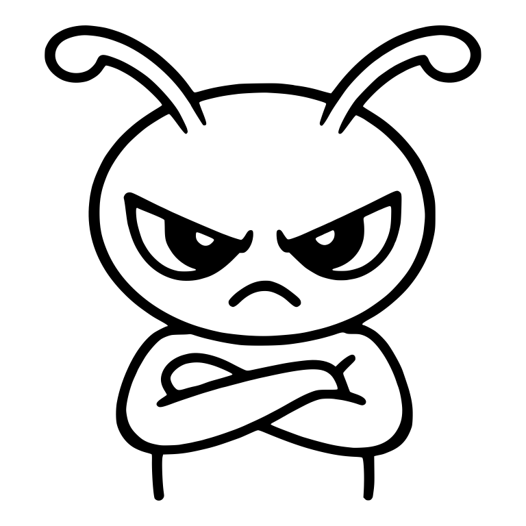Grumpy Alien With Floppy Antennae and Crossed Arms — free fantasy-creature SVG cut file