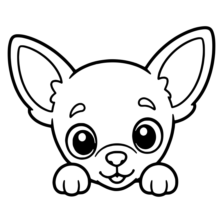Peeking Chihuahua Puppy Face With Paws Up — free animal SVG cut file