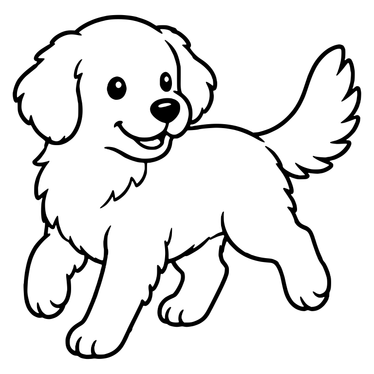 Trotting Golden Retriever Puppy with Raised Paw — free animal SVG cut file