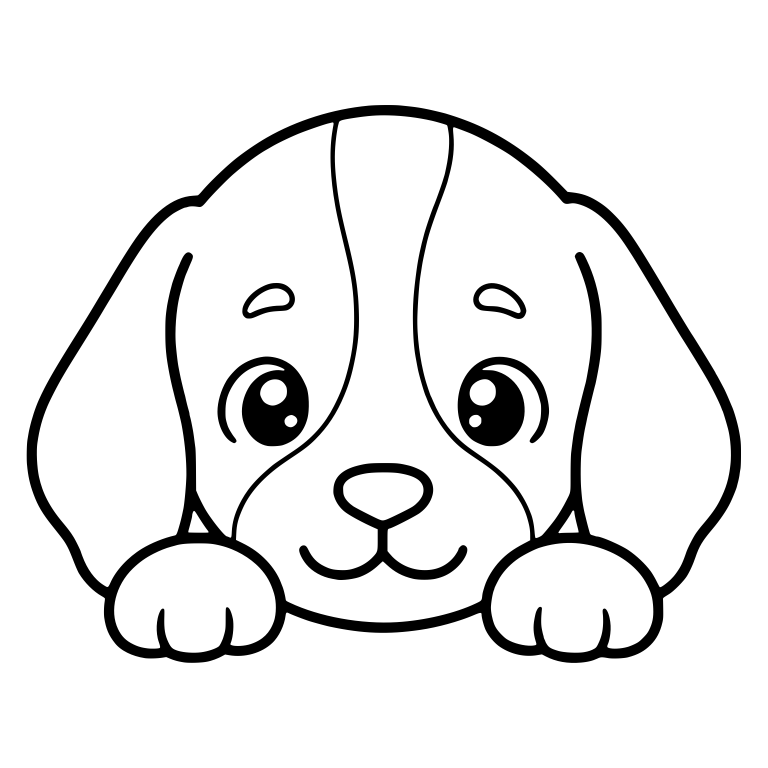 Peeking Beagle Puppy With Paws On Ledge — free animal SVG cut file