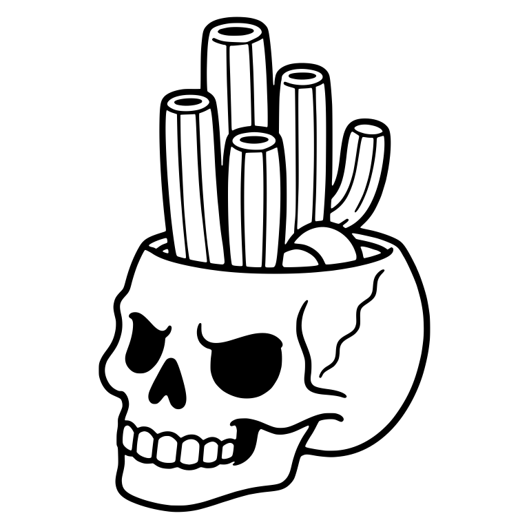 Grumpy Cracked Skull Planter With Organ Pipe Cactus — free skeleton SVG cut file