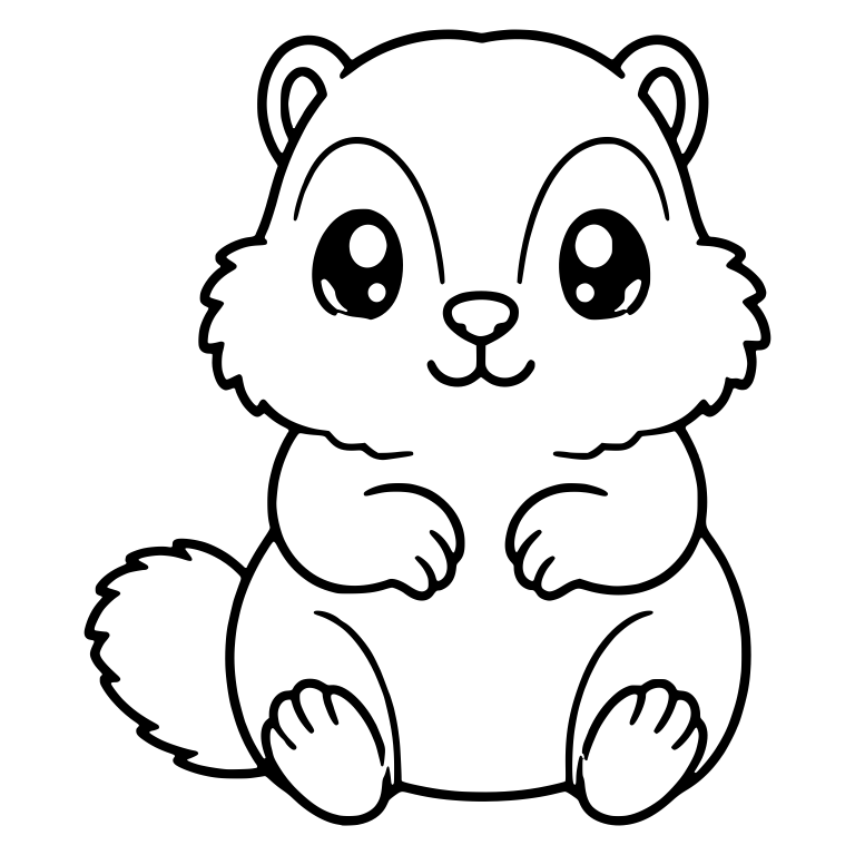 Plump Squirrel Sitting With Fluffy Cheeks and Small Tail — free animal SVG cut file