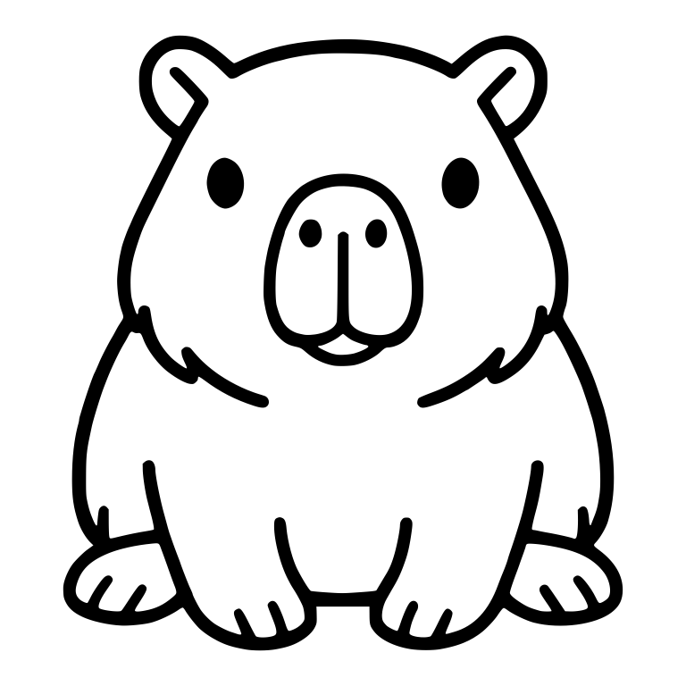 Sitting Capybara Front View With Big Rounded Snout — free animal SVG cut file