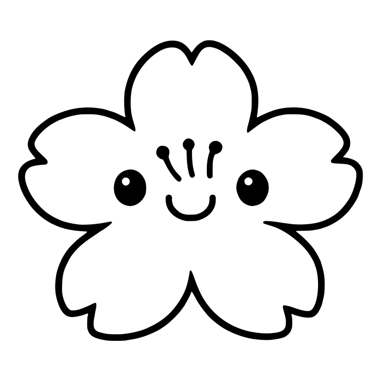 Smiling Cherry Blossom With Three Stamen Dots — free floral SVG cut file