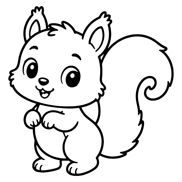 Standing Squirrel With Paws Together and Curly Tail — free animal SVG cut file
