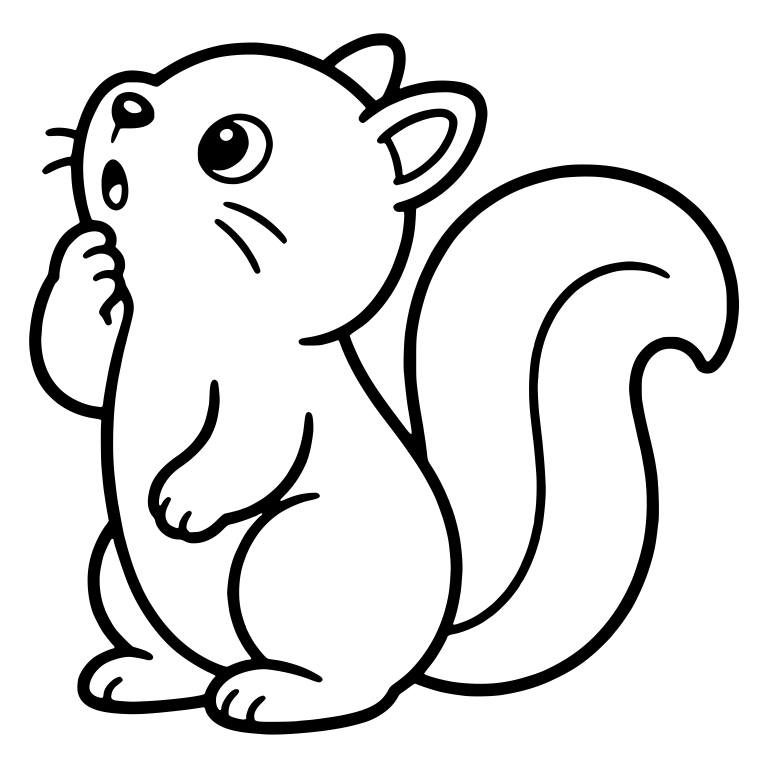 Curious Squirrel Looking Up with Paw at Cheek — free animal SVG cut file