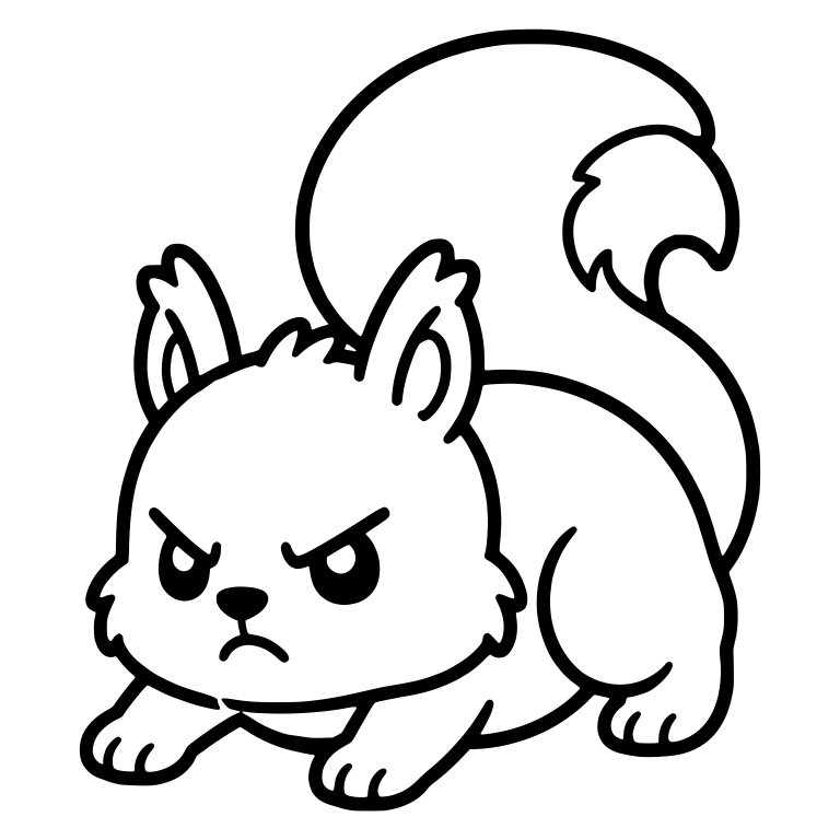 Grumpy Squirrel Crouched On All Fours With Arched Tail — free animal SVG cut file
