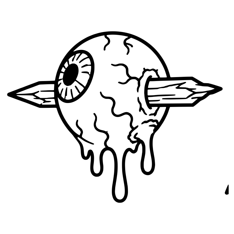 Eyeball With Horizontal Stake And Long Drips — free symbol SVG cut file