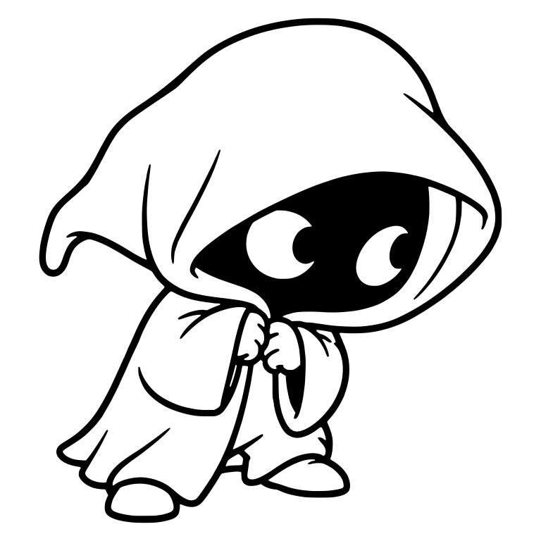 Shy Bogeyman Hunched in Oversized Hood With Curled Tip — free fantasy-creature SVG cut file