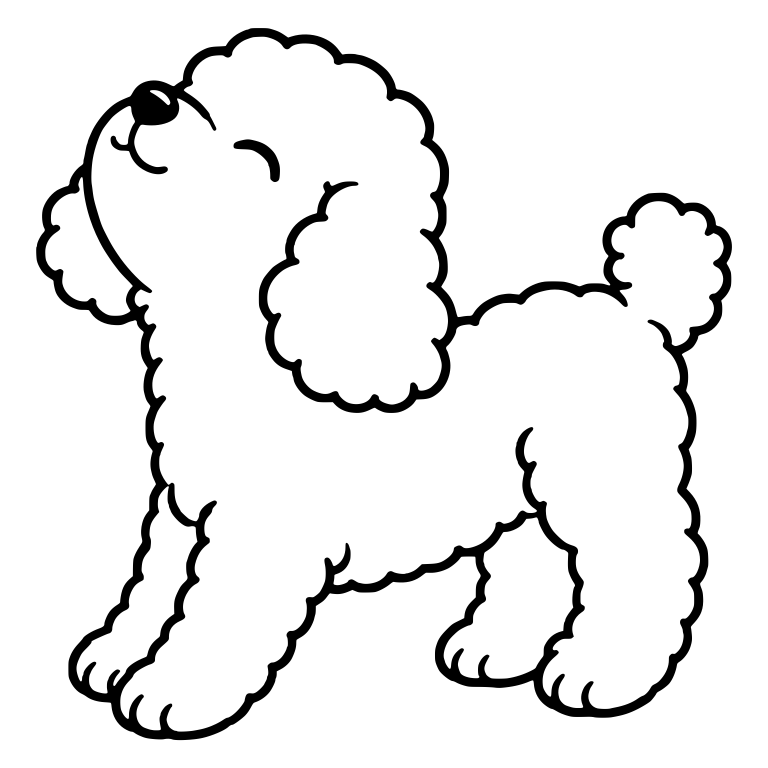 Toy Poodle Puppy Standing with Head Tilted Up — free animal SVG cut file