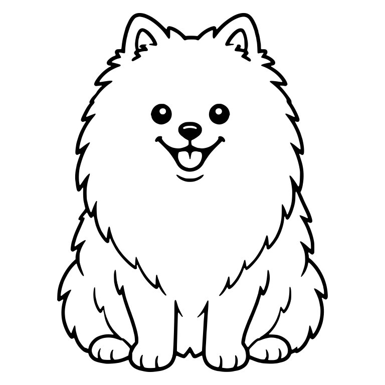 Sitting Pomeranian Facing Front With Big Open Smile — free animal SVG cut file