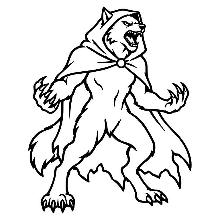 Hooded Cloak Werewolf Roaring with Claws Spread Wide — free fantasy-creature SVG cut file