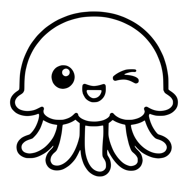 Winking Jellyfish With Open Smile — free animal SVG cut file