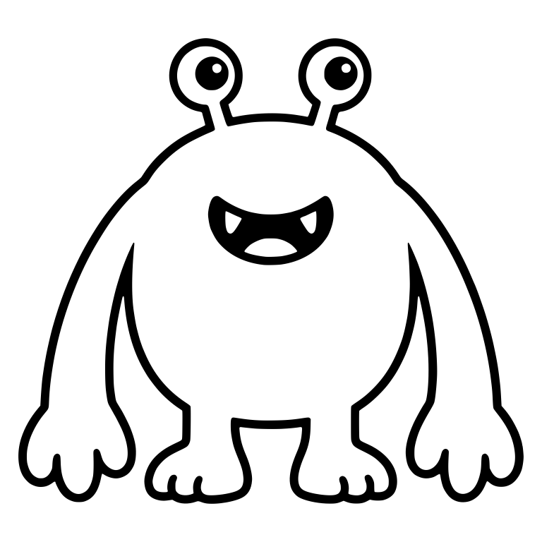 Eyestalk Monster with Big Open Mouth and Long Arms — free fantasy-creature SVG cut file
