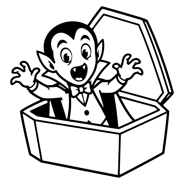 Vampire Popping Out of Open Coffin with Raised Claws — free fantasy-creature SVG cut file