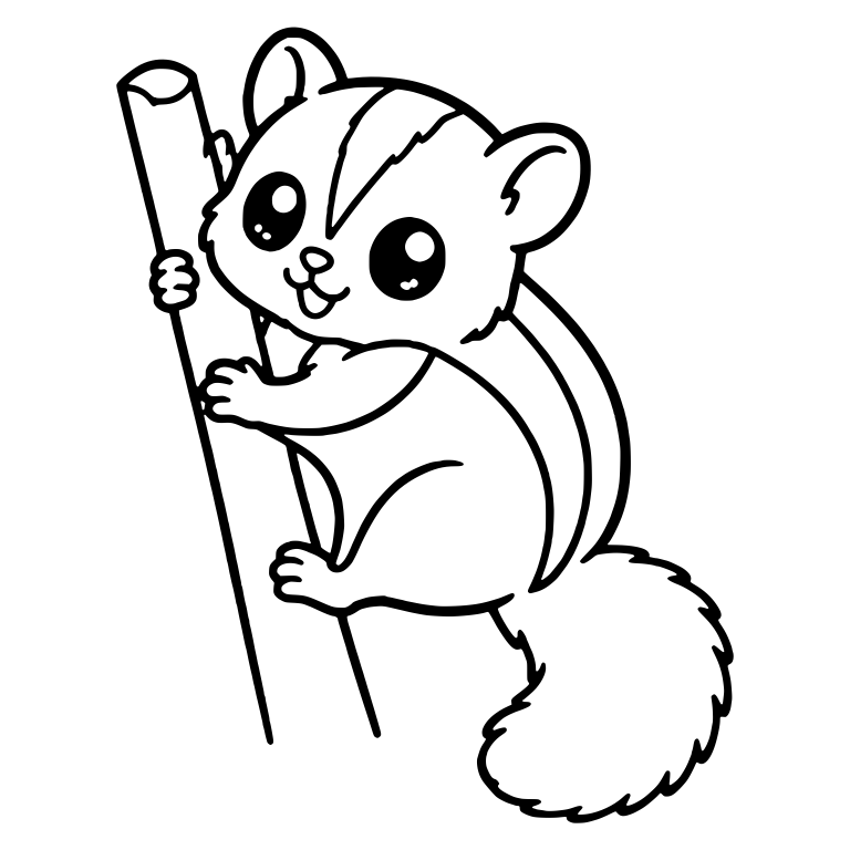 Striped Chipmunk Climbing a Wooden Post — free animal SVG cut file