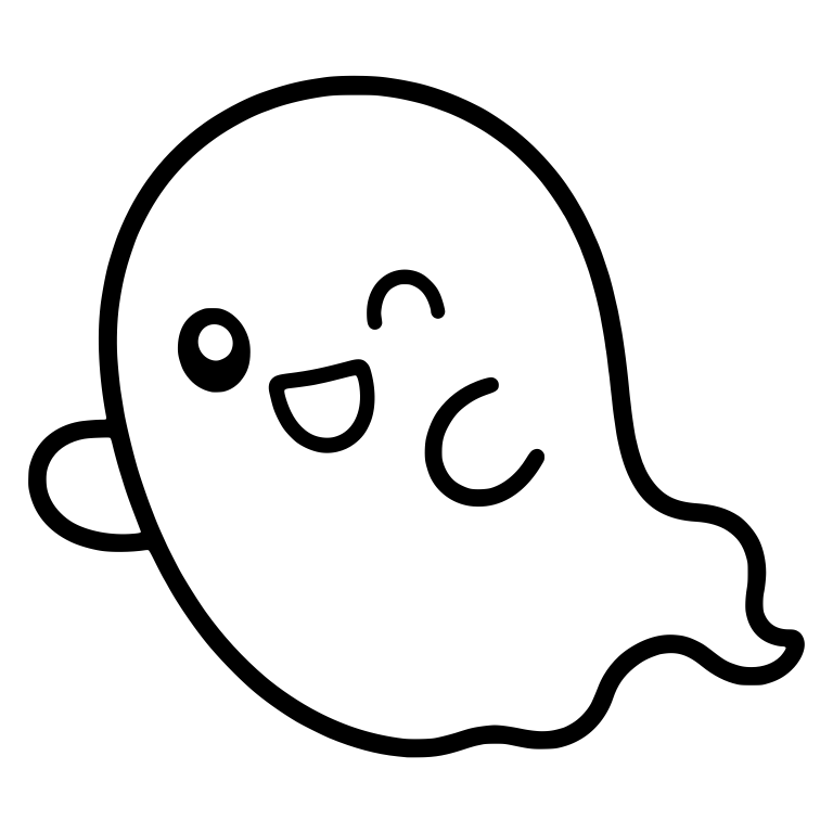 Winking Chubby Ghost Floating With Open Smile — free fantasy-creature SVG cut file