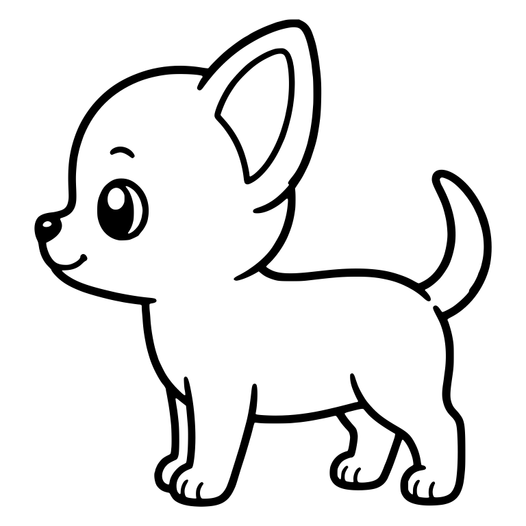 Chihuahua Puppy Standing in Side Profile — free animal SVG cut file