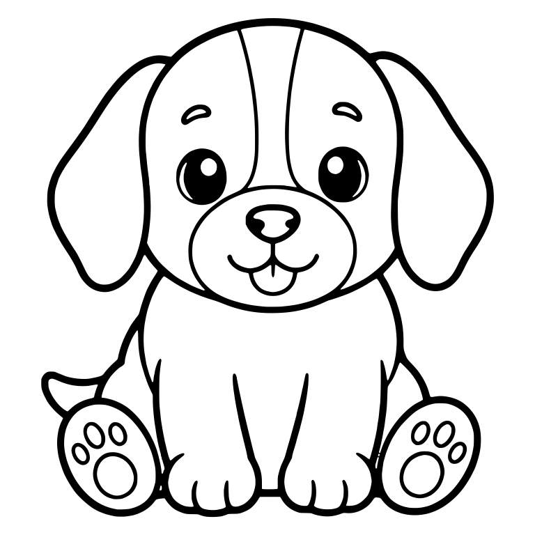 Chubby Sitting Beagle Puppy With Paw Pad Soles Showing — free animal SVG cut file