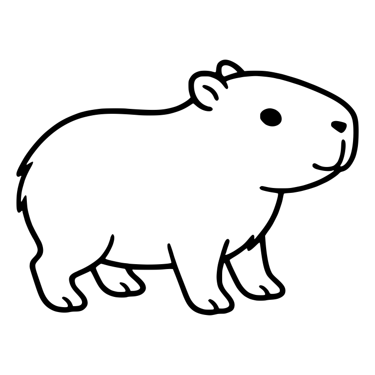 Walking Capybara Side View with Gentle Smile — free animal SVG cut file