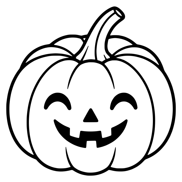Grinning Jack-O'-Lantern With Happy Closed Eyes — free holiday SVG cut file