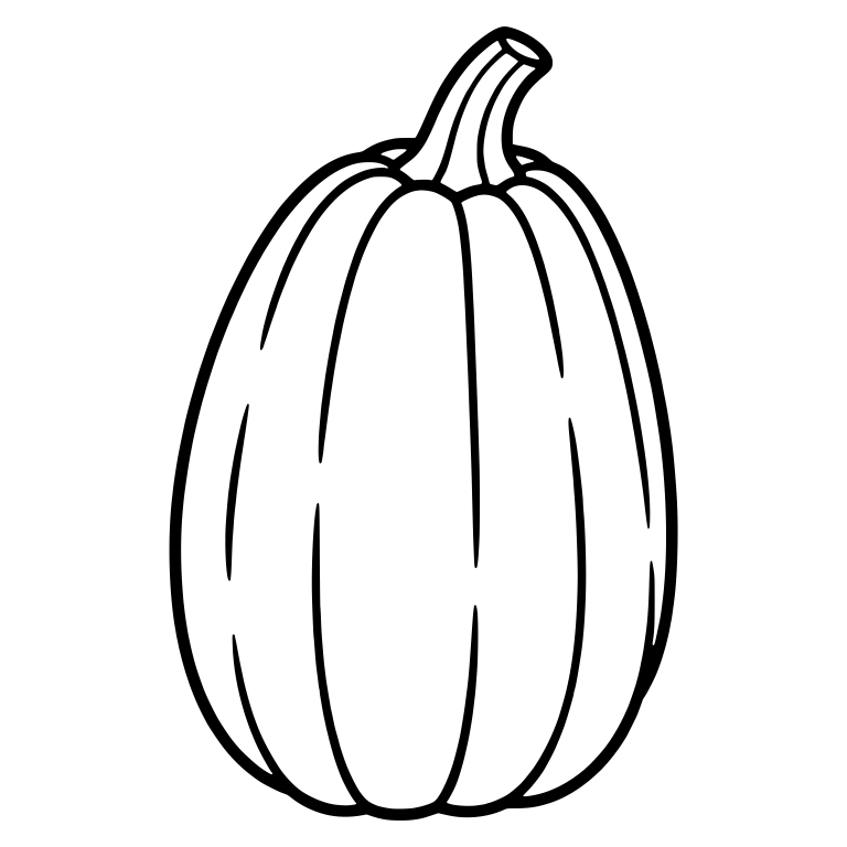 Tall Ribbed Pumpkin with Curved Thick Stem — free floral SVG cut file