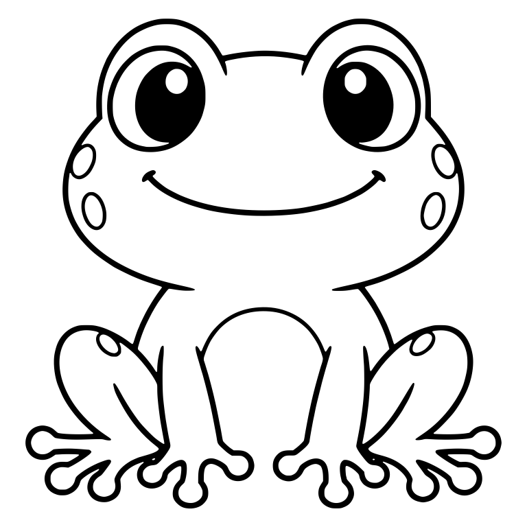 Smiling Chibi Frog With Cheek Spots and Spread Toes — free animal SVG cut file