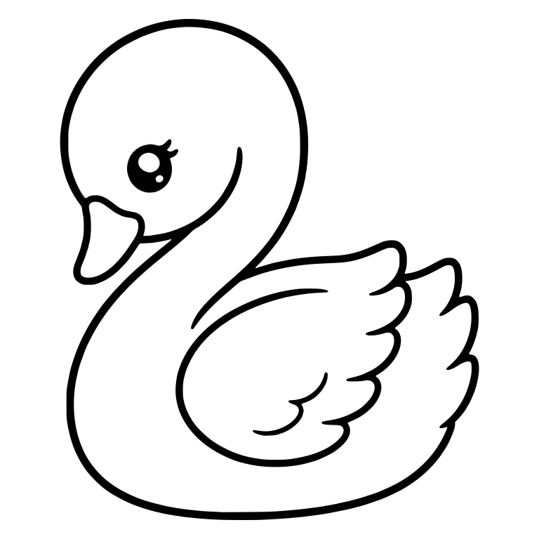 Round-Headed Swan With Big Sparkly Eye and Bowed Head — free animal SVG cut file
