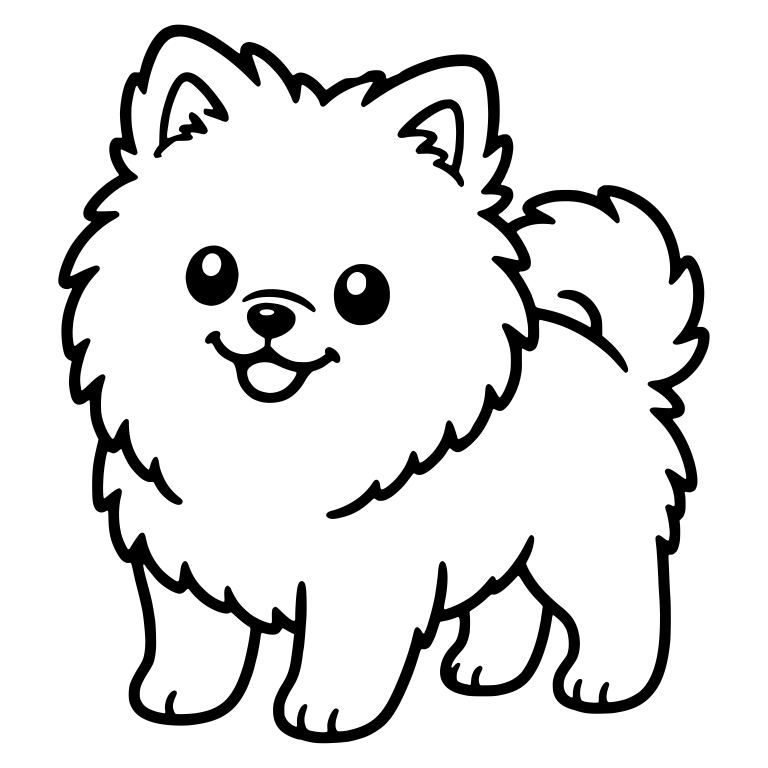 Standing Pomeranian Turned Slightly Left — free animal SVG cut file