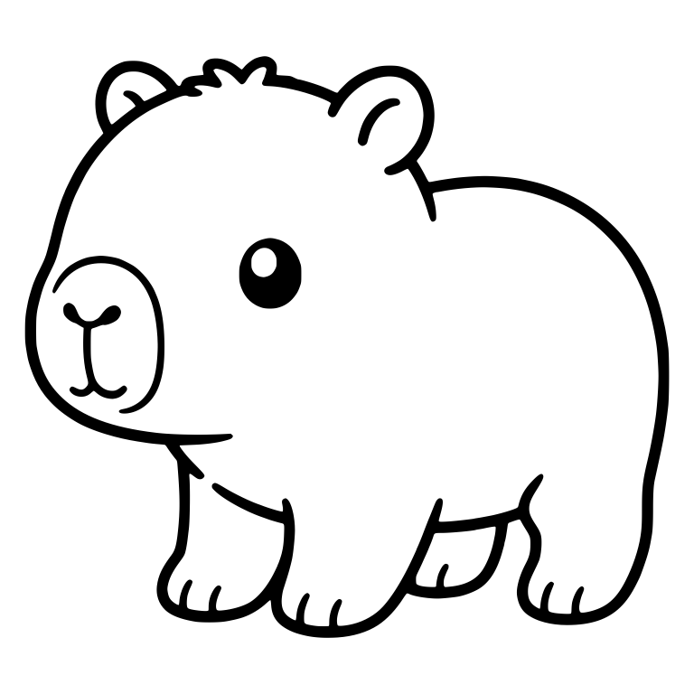 Baby Capybara Standing in Side View — free animal SVG cut file