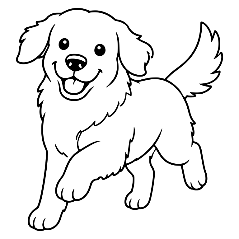 Bounding Golden Retriever With Front Paw Lifted — free animal SVG cut file