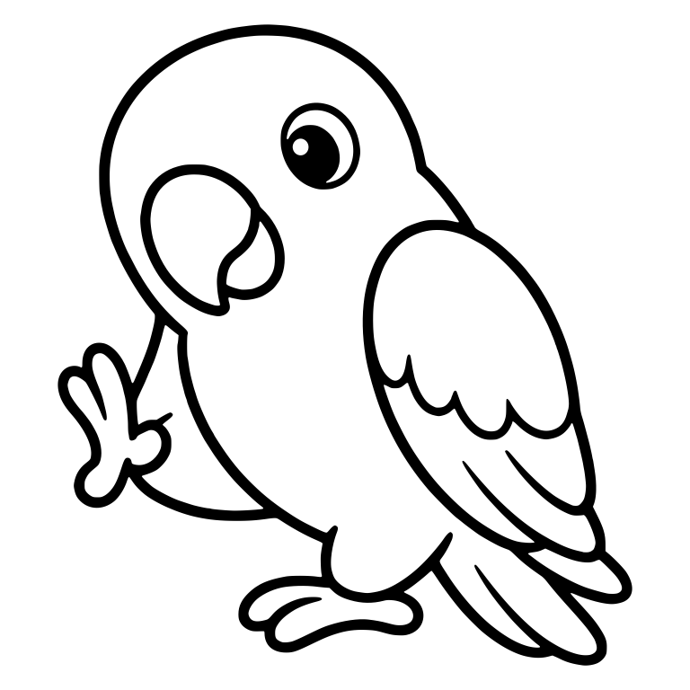 Parrot Waving One Foot With Head Tilted — free animal SVG cut file