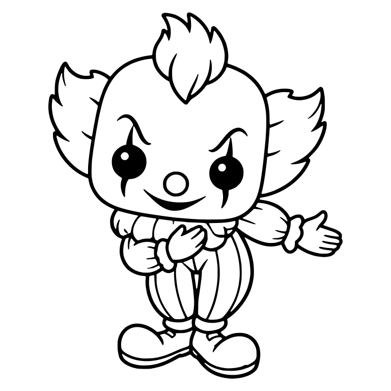 Mischievous Clown With Hair Tuft and Striped Pants — free characters SVG cut file