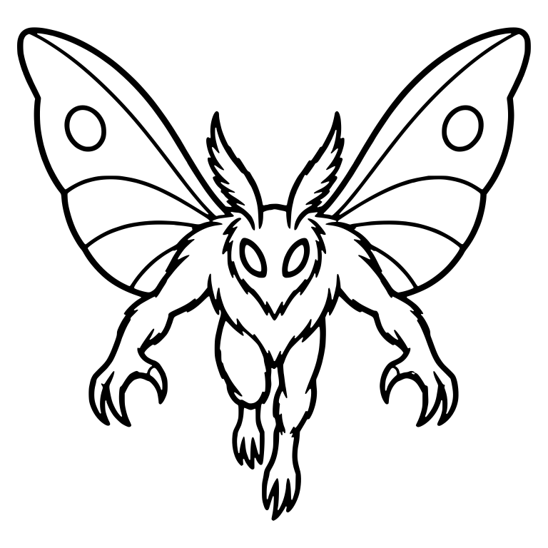Flying Mothman With Spread Wings and Dangling Legs — free fantasy-creature SVG cut file